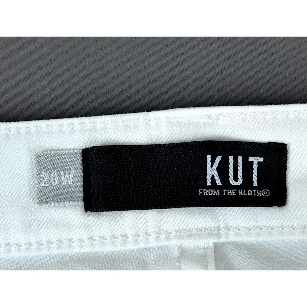 Kut From The Kloth Catherine Boyfriend White Denim Jeans Size 20W NWT - Picture 12 of 13